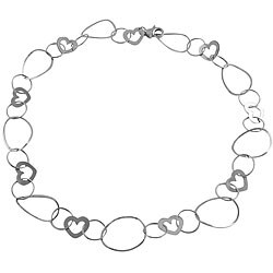 14k White Gold Heart Contempo Necklace