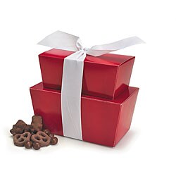 Red Gift Tower with Chocolate Treats