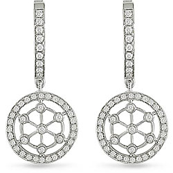 18k White Gold 5/8ct TDW Diamond Circle Earrings (G-H, I1)