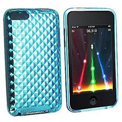 Eforcity Clear Blue Diamond TPU Rubber Case for iPod Touch Gen 2/3