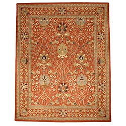 Hand-tufted Rust/ Ivory Wool Rug (5' x 8')