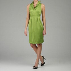 London Times Women's Sleeveless Satin Twill Dress