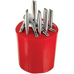 Five Finger Fillet Red Kitchen Knife Holder designed by Raffaele Iannello