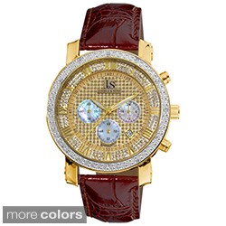 Joshua & Sons Men's Diamond Chronograph Strap Watch
