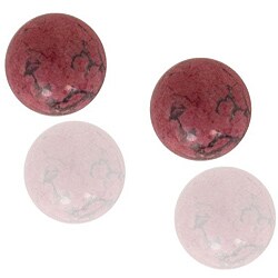 14k Yellow Gold Pink Howlite Stud Ball Earrings