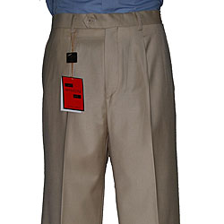 Mantoni Men's Camel Single-pleat Wool Pants