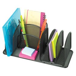 Safco Onyx Deluxe Black Steel Mesh Organizers (Case of 6)