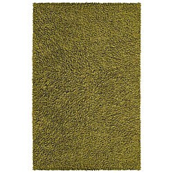 Hand-woven Moss Green Chenille Rug (4' x 6')