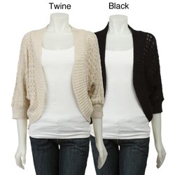 212NY Women's Chunky Crochet Open-front Sweater