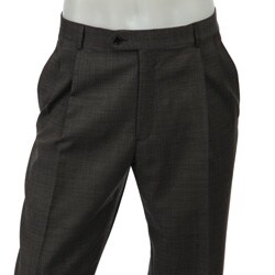 Palm Beach Men's Pleated Grey Wool Dress Trousers