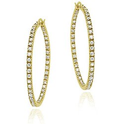 Icz Stonez 18k Goldplated Silver Cubic Zirconia Inside-out Hoop Earrings