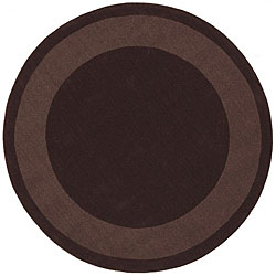 Handmade Chocolate Border Rug (8' Round)