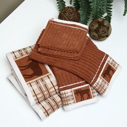 Moose Terracotta Cotton 6-piece Bath Towel Set
