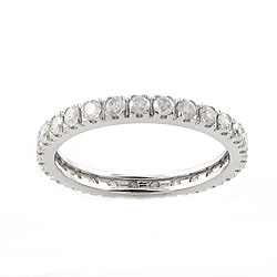 14k White Gold 1ct TDW Diamond Eternity Band (H-I, I2-I3)