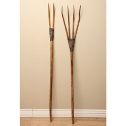 Set of 2 Reclaimed Wooden Forks (India)
