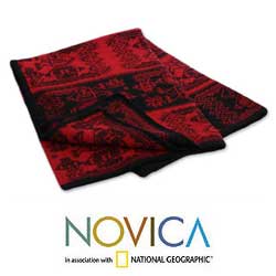 'Paracas Treasure' Alpaca Wool Throw Blanket (Peru)