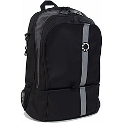 DadGear Backpack Black Retro Stripe Diaper Bag