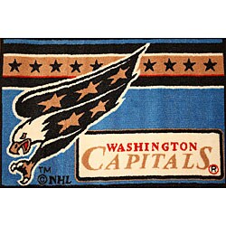 NHL Washington Capitals Red/ Navy Rug (1'6 x 2'4)