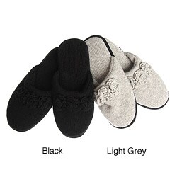 Portolano Women's Cashmere Rosette Slippers FINAL SALE
