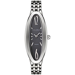 Christian Bernard Women's Oval Black Dial Stainless Steel Watch