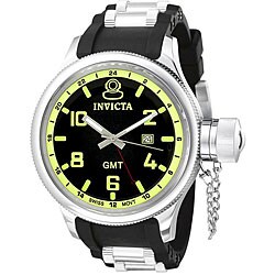 Invicta Men's Signature GMT Black Rubber Strap Watch