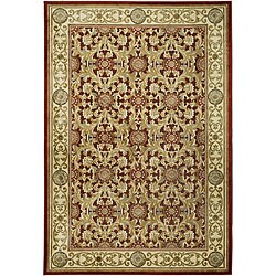 Paradise Eden Tranquil Red/ Ivory Viscose Rug (5'3 x 7'6)