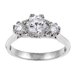 Tacori Platinum Cubic Zirconia and 1/2ct TDW Diamond Engagement Ring (G, VS) (Size 6.5)