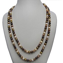 Multi-colored Chocolate Freshwater Pearl 48-inch Strand (6.5-7 mm)