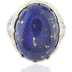 Michael Valitutti 18k Vermeil and Sterling Silver Lapis and Sapphire Ring
