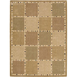 Parallels Beige Viscose Rug (2'3 x 3'9)