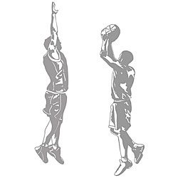 Basketball Jumpshot and Blocker Sudden Shadows Wall Decal