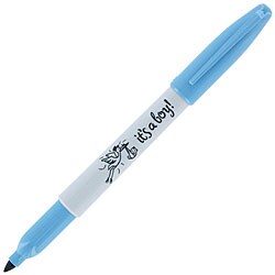 Sharpie Permanent Fine Baby Blue 'It's A Boy' Markers (Pack of 12)