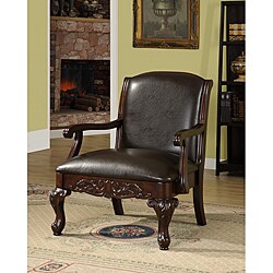 Antique Dark Cherry Accent Chair