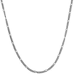 14k White Gold 20-inch Figaro Necklace (1mm)