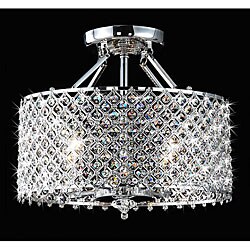 Chrome/ Crystal 4-light Round Ceiling Chandelier