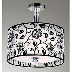 Floral 3-light 2-shade Chandelier