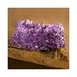 Handmade Amethyst 'Wisteria' Stretch Bracelet (India)