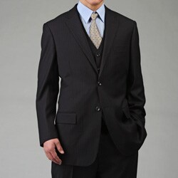 Caravelli Italy Men's Navy Thin Stripe 3-piece Vested Suit