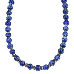 Charming Life 18-inch Cobalt Blue Art Glass Necklace