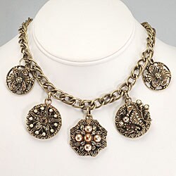 Sweet Romance Bronze French Medallion Necklace