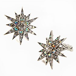 Sweet Romance Burnished Bronze Austrian Crystal Starburst Earrings