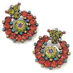 Sweet Romance 'Caterpillar' Multicolor Earrings