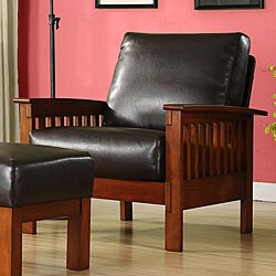 Patterson Mission Faux Bicast Leather Chair