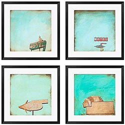 Michael Drake 'Polaroid Skies' 4-piece Framed Art Set