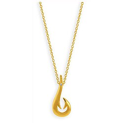 14k Goldplated Clear Cubic Zirconia Accent Hook Necklace