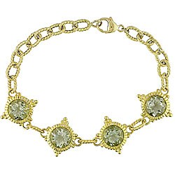 18k Yellow Gold Green Amethyst Bracelet