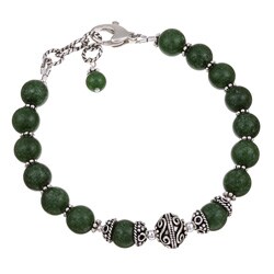 Charming Life Sterling Silver Green African Jade Bracelet