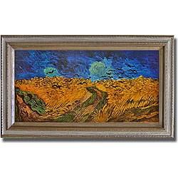 Vincent van Gogh 'Crows over Wheat Fields' Framed Canvas Art