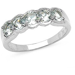 Sterling Silver Round-cut Aquamarine Ring