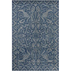 Hand-tufted Vision Blue Wool Rug (5' x 7'6)